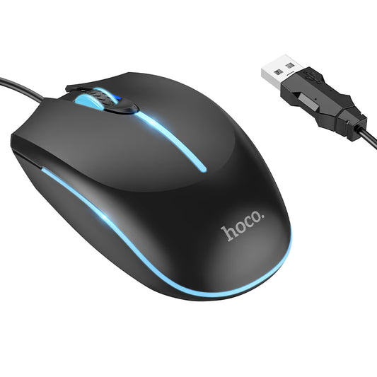 Souris Gaming Filaire USB HOCO GM37, RGB, 2400DPI, Noir
