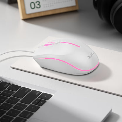 Gaming Muis Bedraad USB HOCO GM37, RGB, 2400DPI, Wit