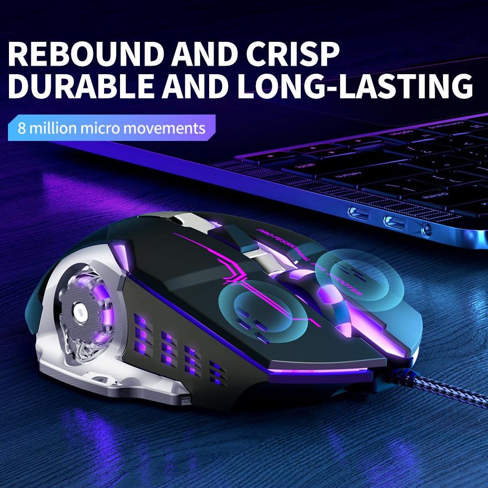 Souris Gaming Filaire USB XO Design M10, RGB, 3200DPI, Noir