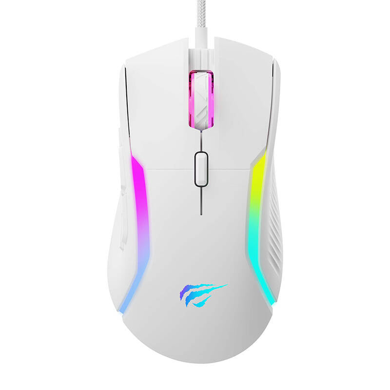 Gaming Muis Bedraad USB HAVIT MS1033, RGB, 800DPI - 8000DPI, Wit