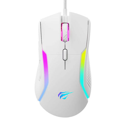 Gaming Muis Bedraad USB HAVIT MS1033, RGB, 800DPI - 8000DPI, Wit