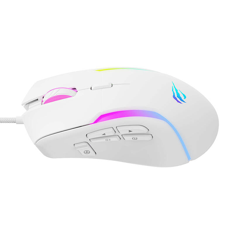 Gaming Muis Bedraad USB HAVIT MS1033, RGB, 800DPI - 8000DPI, Wit