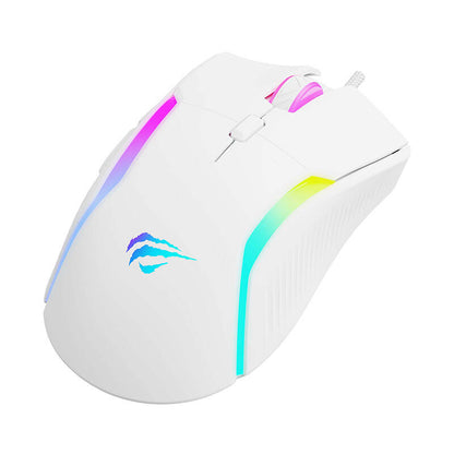 Gaming Muis Bedraad USB HAVIT MS1033, RGB, 800DPI - 8000DPI, Wit