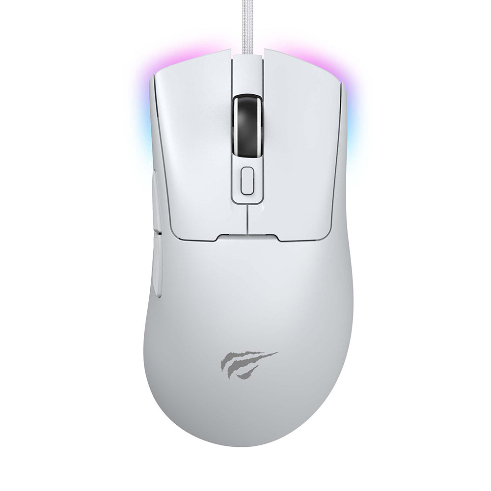 Souris Gaming Filaire USB HAVIT MS966, RGB, 800DPI - 12000DPI, 1.6m, Blanc