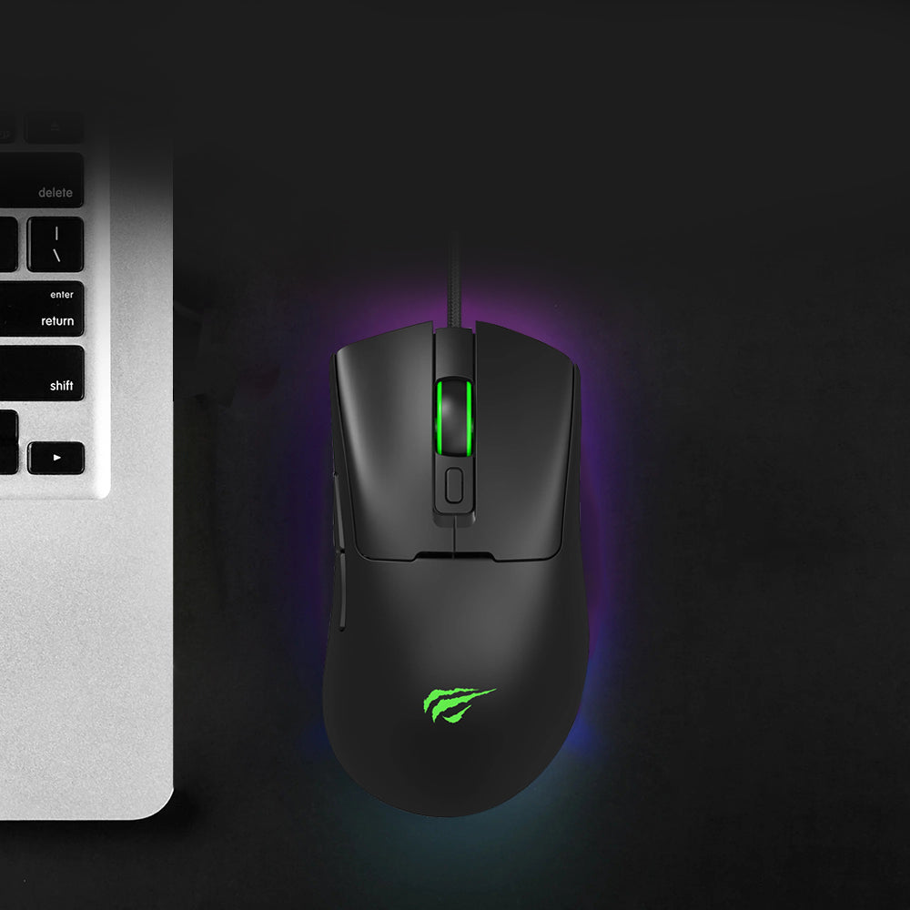 Gaming Muis Bedraad USB HAVIT MS966, RGB, 800DPI - 12000DPI, 1.6m, Zwart