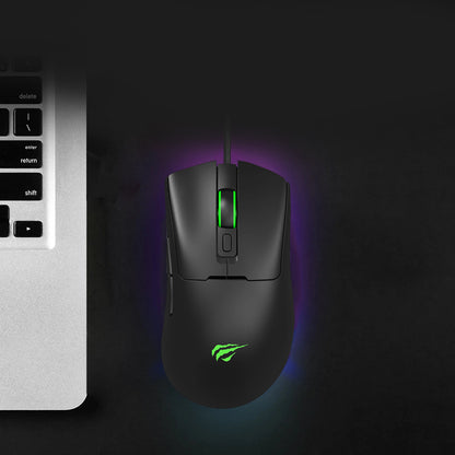 Gaming Muis Bedraad USB HAVIT MS966, RGB, 800DPI - 12000DPI, 1.6m, Zwart
