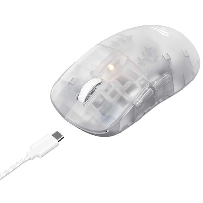 Draadloze Gaming Muis HAVIT MS970WB Pro, 800DPI - 12000DPI, BT / Wi-Fi / Bedraad, Transparant Wit