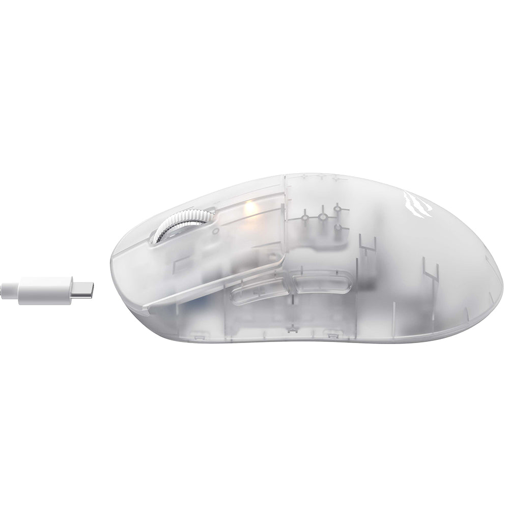 Souris Gaming Sans Fil HAVIT MS970WB Pro, 800DPI - 12000mAh, Blanc Transparent