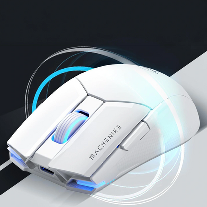 Machenike M7 Pro kabellose Gaming-Maus, RGB, 1000 DPI–26000 DPI, Weiß