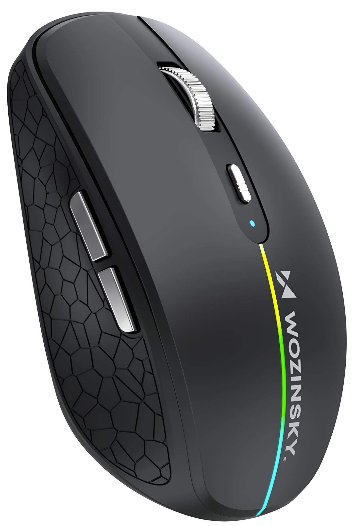 Draadloze Gaming Muis WZK WMGK-1132, 1600DPI, RGB, BT / Wi-Fi, Zwart