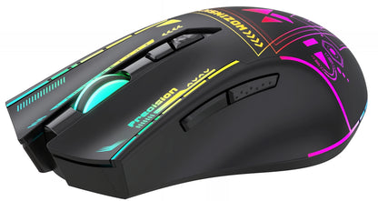 Wireless Gaming Maus WZK WMGB-3200, 3200DPI, RGB, Schwarz