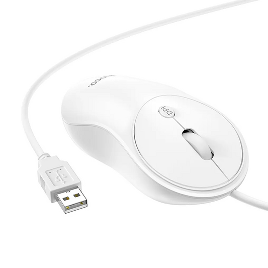 Bedrade USB-muis HOCO GM13, 1600DPI, Wit