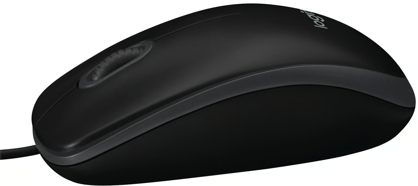 Mouse Wired USB Logitech B100, 1000DPI, Schwarz 910-003357