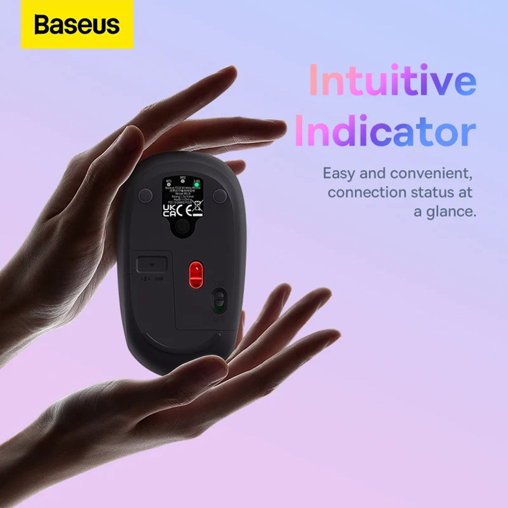 Baseus F01B Tri-Mode draadloze muis, 1600DPI, BT / Wi-Fi, Roze B01055503413-00