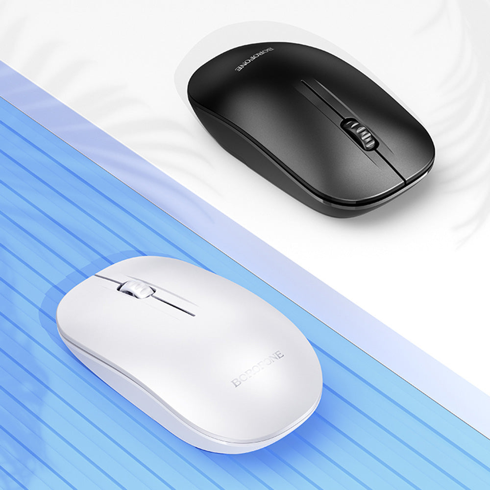 Souris sans fil Borofone BG14 Planet, 1000DPI, BT / Wi-Fi, Blanc