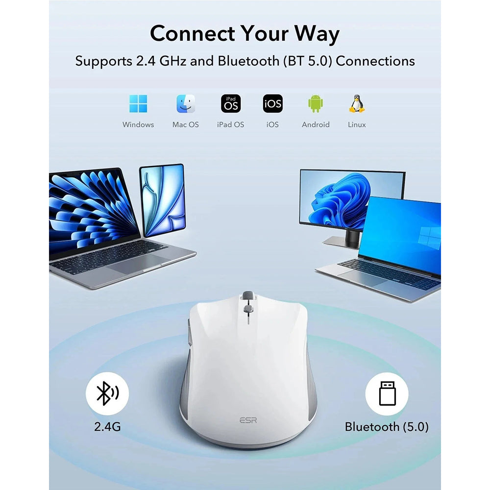 Draadloze Muis ESR MagMouse, 800DPI - 4800DPI, Grijs