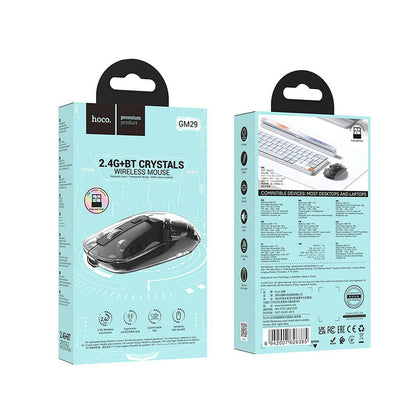 Draadloze Muis HOCO GM29, 1600DPI, BT / Wi-Fi, Zwart