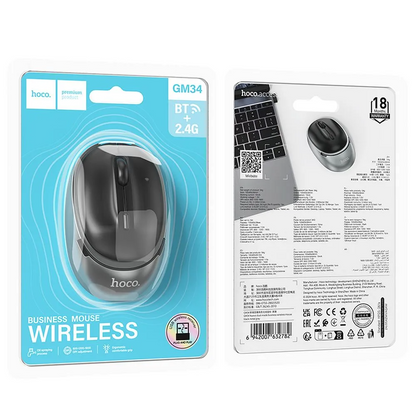 Wireless-Maus HOCO GM34, 1600DPI, BT / Wi-Fi, Schwarz