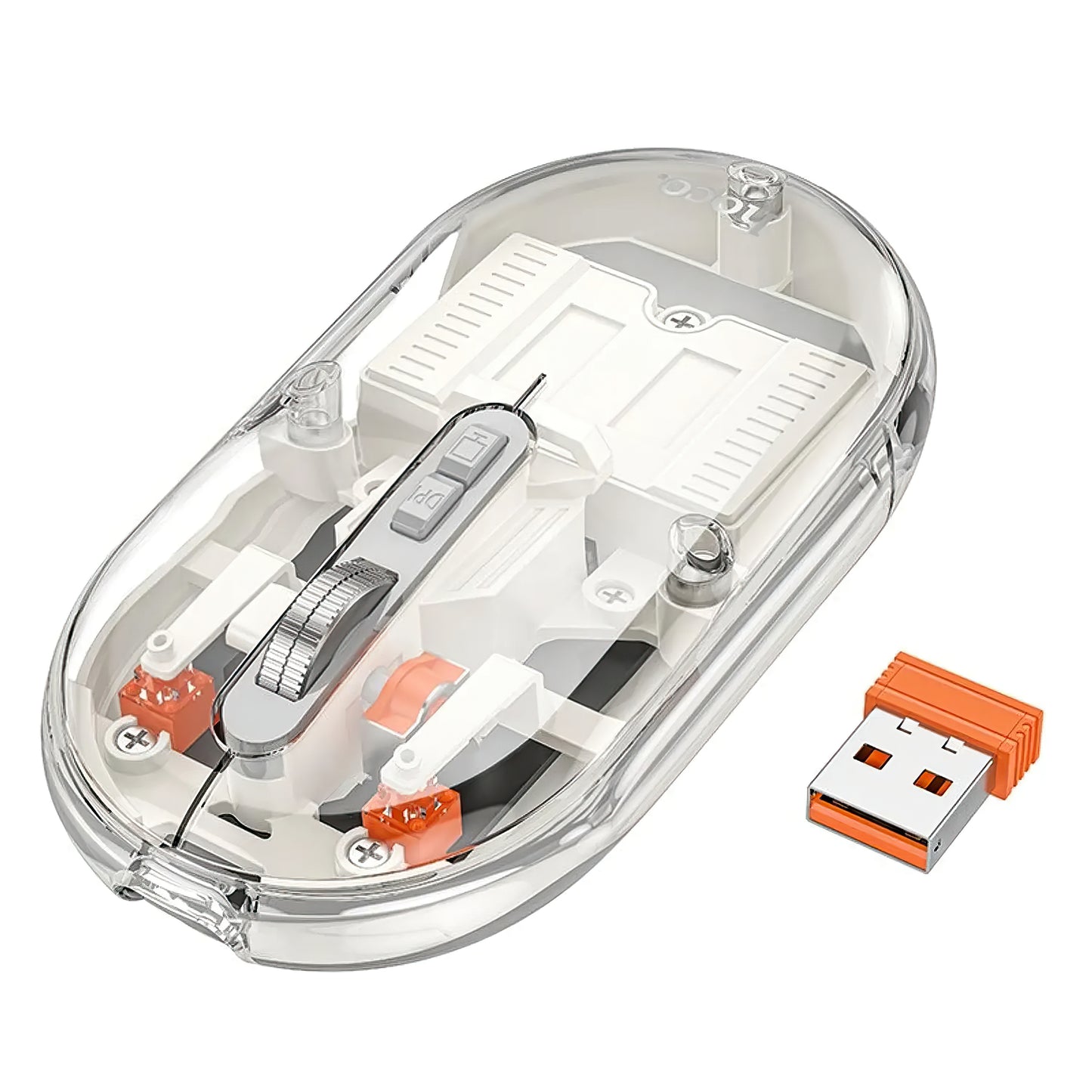 Draadloze Muis HOCO GM35, 1600DPI, BT / Wi-Fi, Wit