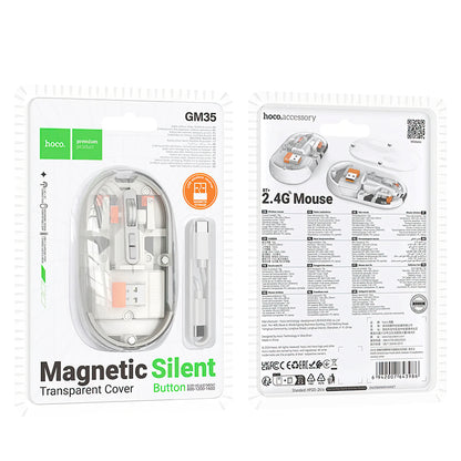 Draadloze Muis HOCO GM35, 1600DPI, BT / Wi-Fi, Wit