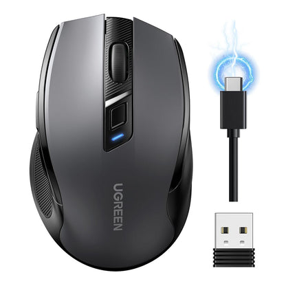 Mouse Wireless UGREEN MU006S (85082), 4000DPI, BT / Wi-Fi, Grau