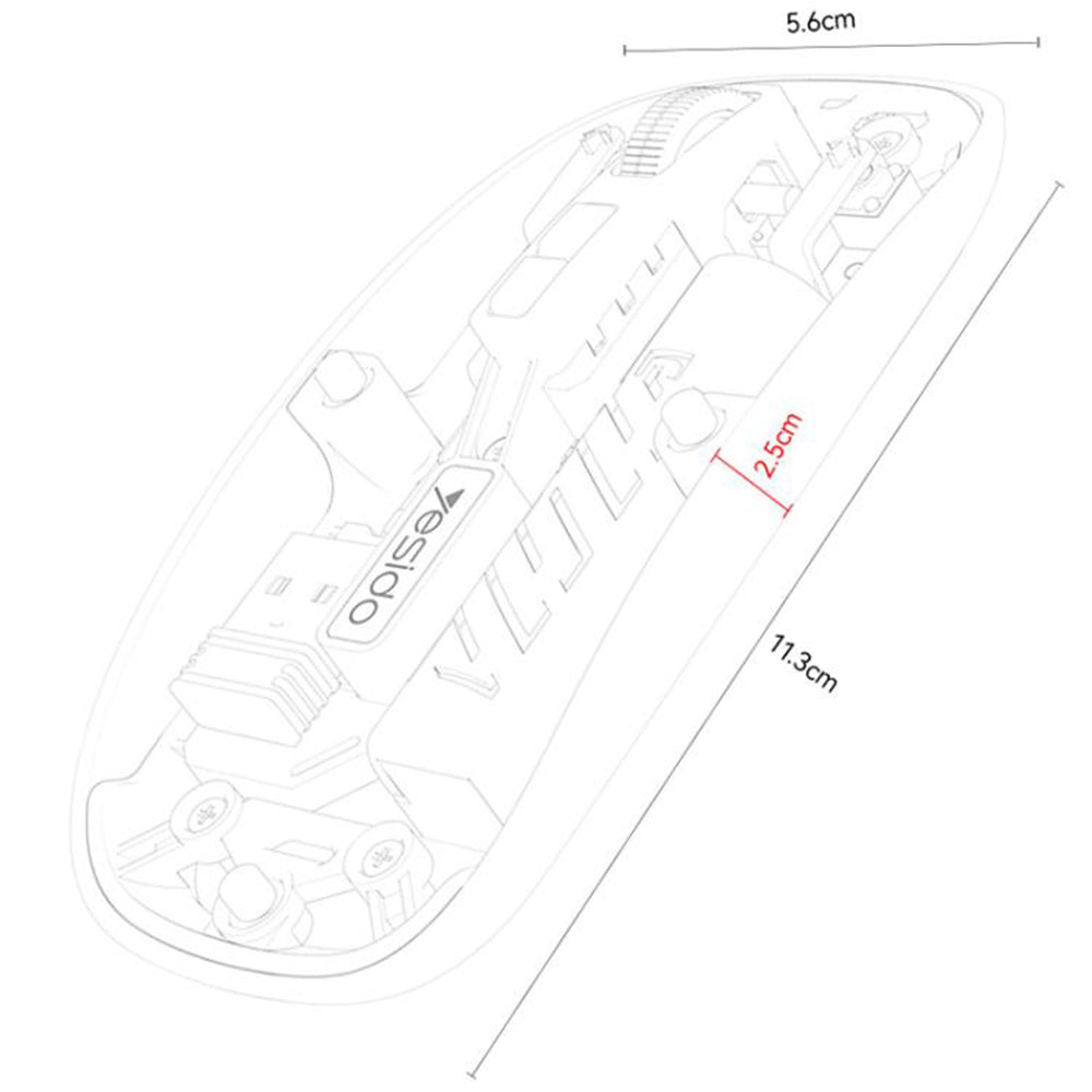 Draadloze Muis Yesido KB29, 800DPI - 1600DPI, BT / Wi-Fi, Zwart