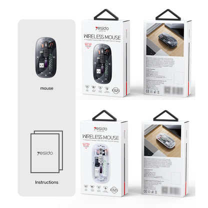 Souris sans fil Yesido KB29, 800DPI - 1600DPI, BT / Wi-Fi, Noir
