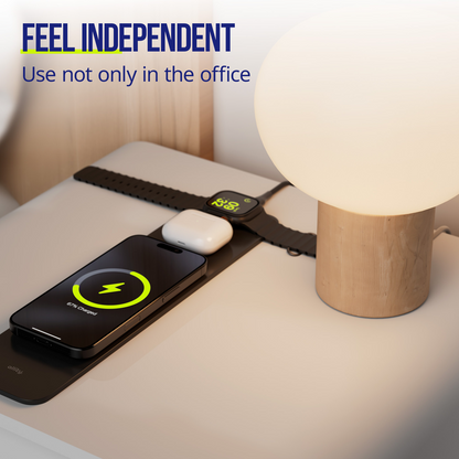 MousePad Allity. ALP-100 4in1 met Draadloos Opladen voor Telefoon / Horloge / Oordopjes, Zwart