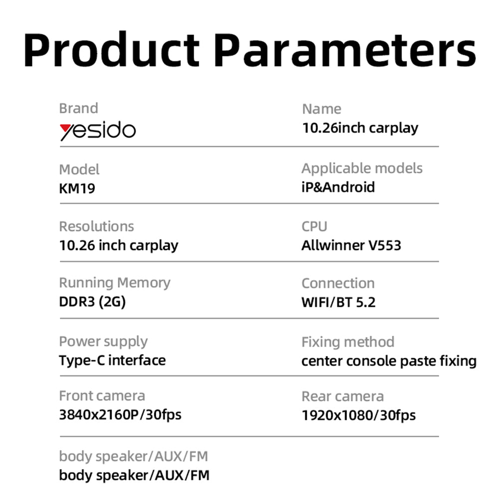Auto Navigatie Yesido KM19, Wi-Fi, 10.26 inch