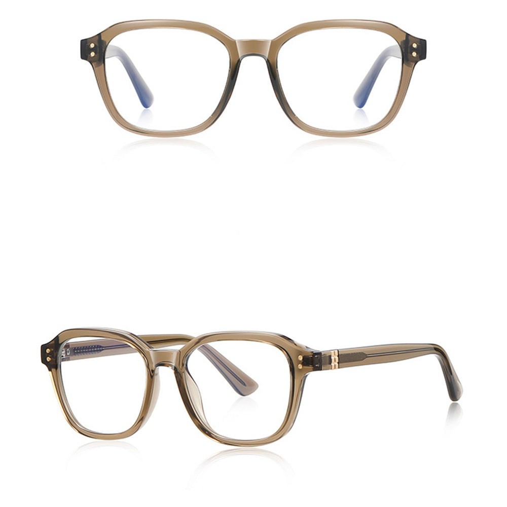 Lunettes d'ordinateur pour hommes Techsuit 2227, Anti-Lumière Bleue, Marron Clair