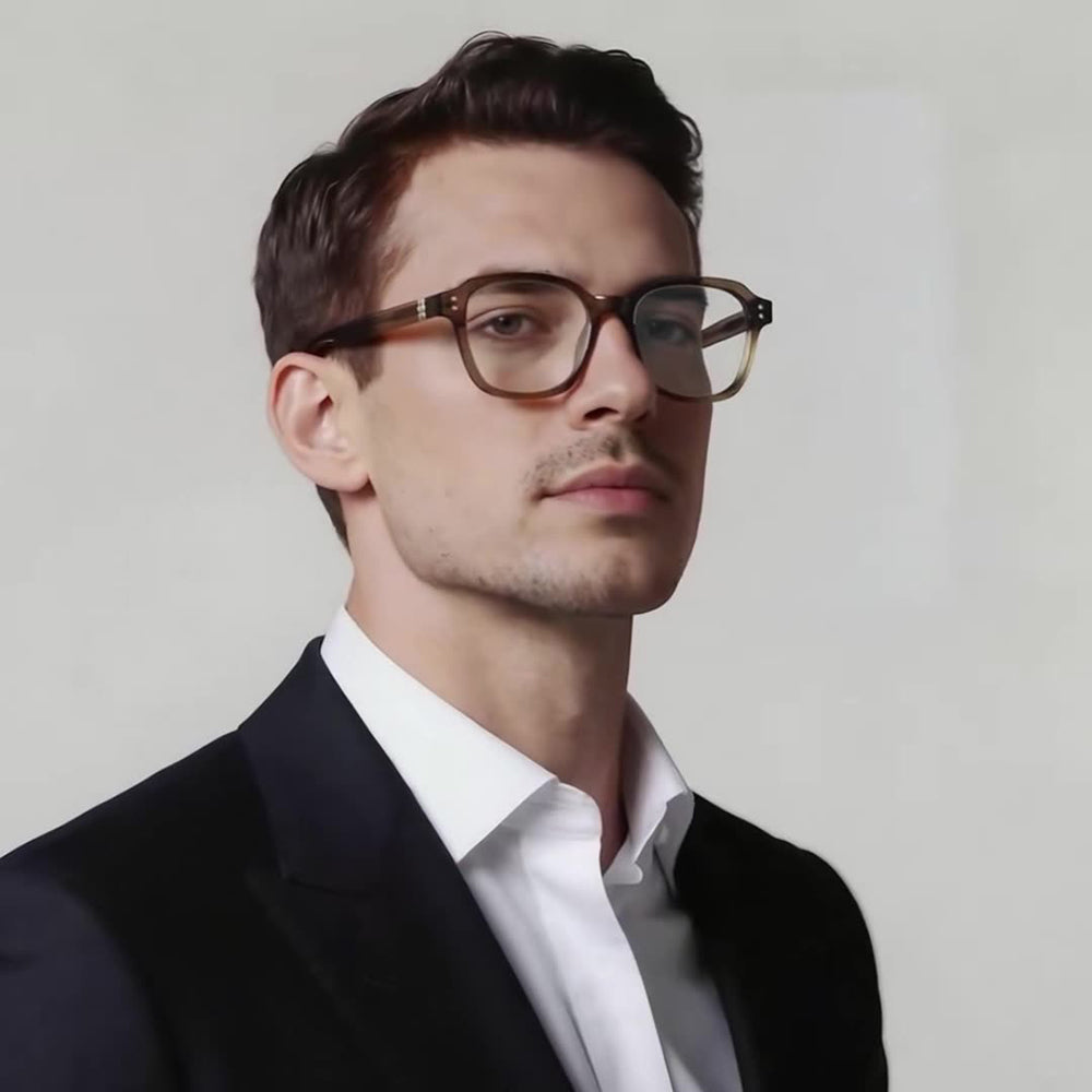 Lunettes d'ordinateur pour hommes Techsuit 2227, Anti-Lumière Bleue, Marron Clair