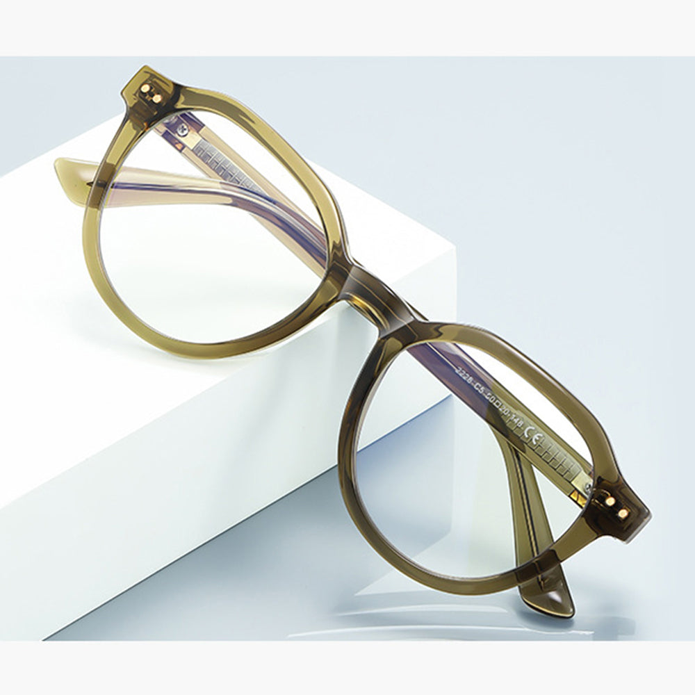 Lunettes d'ordinateur pour hommes Techsuit 2228, Anti-Lumière Bleue, Marron Clair