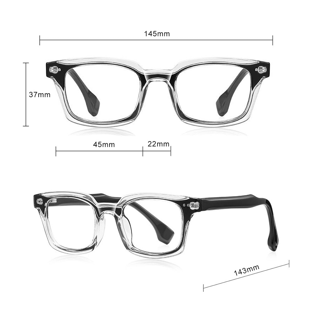 Herren-Computergläser Techsuit LS084, Anti-Blaues Licht, Schwarz Transparent