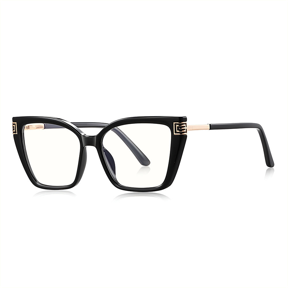 Lunettes d'ordinateur pour femmes Techsuit 2260, Anti-Lumière Bleue, Noires Dorées