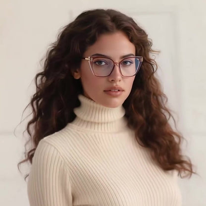 Lunettes d'ordinateur pour femmes Techsuit 2260, Anti-Lumière Bleue, Noires Dorées