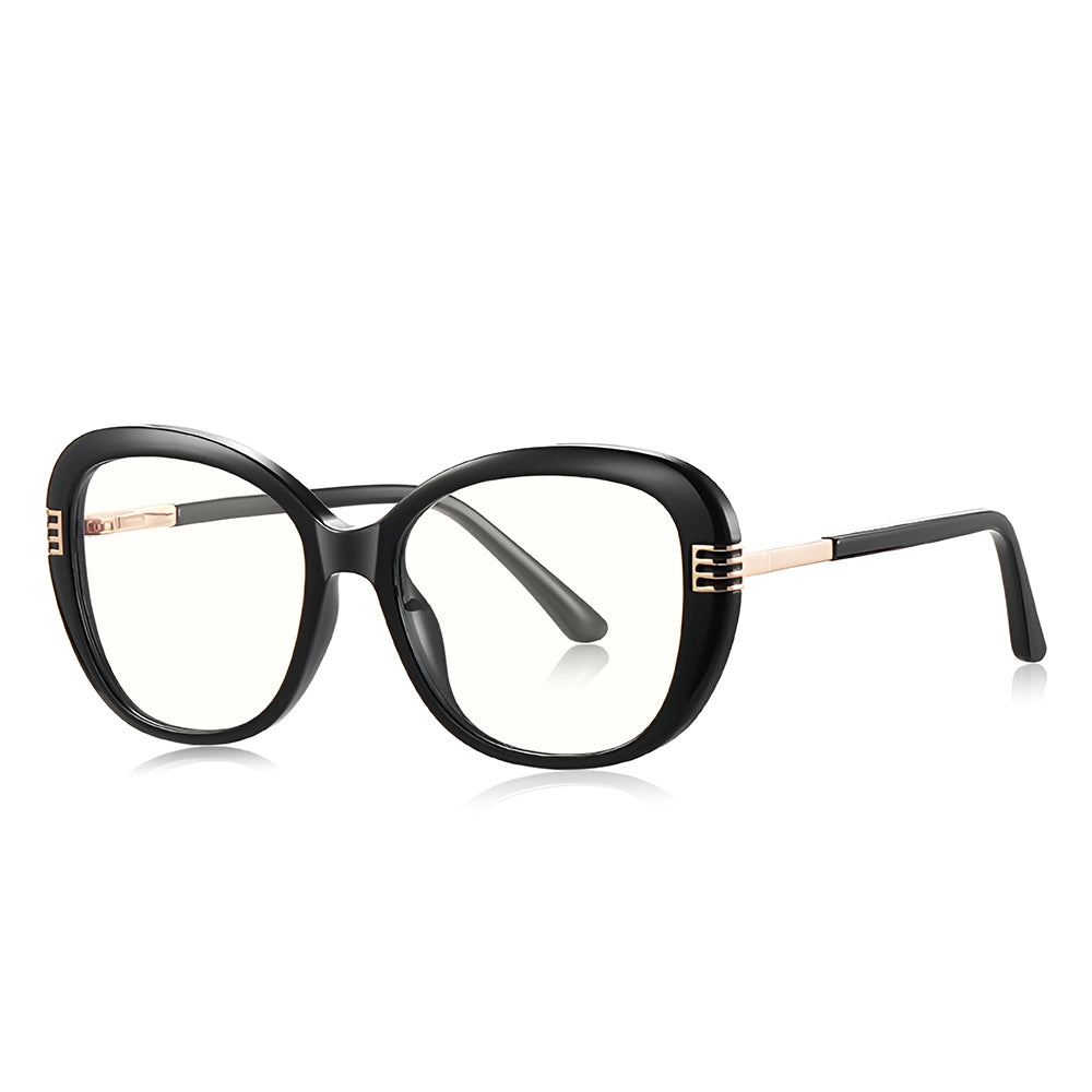 Damen Computerbrille Techsuit 2265, Anti-Blue Light, Schwarz Gold