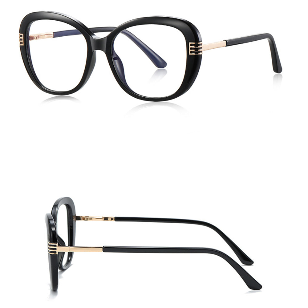 Damen Computerbrille Techsuit 2265, Anti-Blue Light, Schwarz Gold