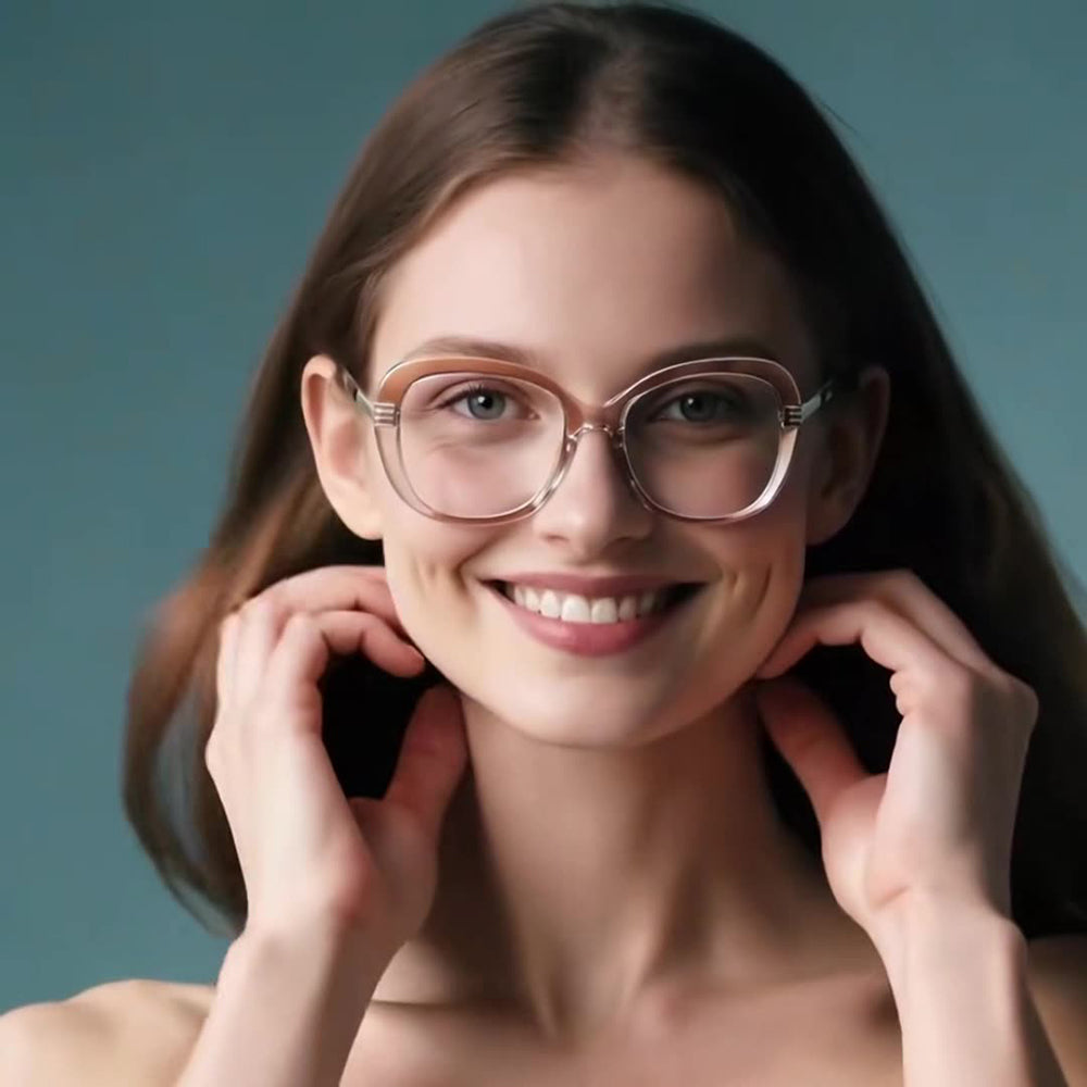 Damen Computerbrille Techsuit 2265, Anti-Blue Light, Schwarz Gold