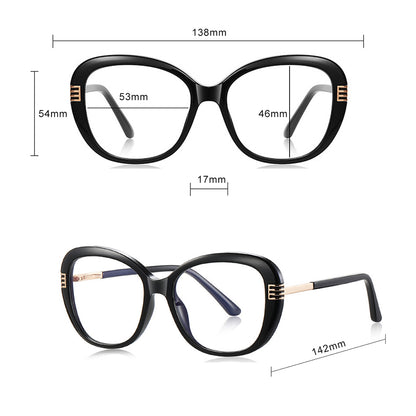 Damen Computerbrille Techsuit 2265, Anti-Blue Light, Schwarz Gold