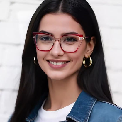 Damen Computerbrille Techsuit 2275, Anti-Blue Light, Schwarz Gold