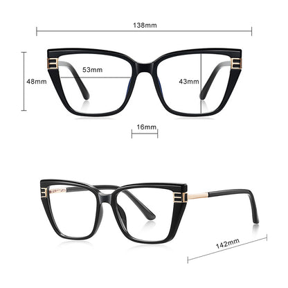 Damen Computerbrille Techsuit 2275, Anti-Blue Light, Schwarz Gold