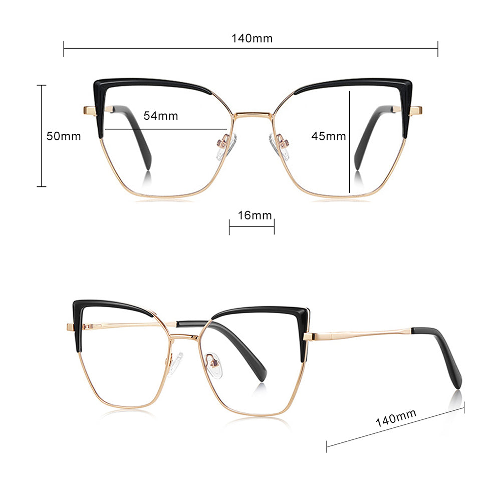 Dames Computerbril Techsuit 3156, Anti-Blauwlicht, Goudroze