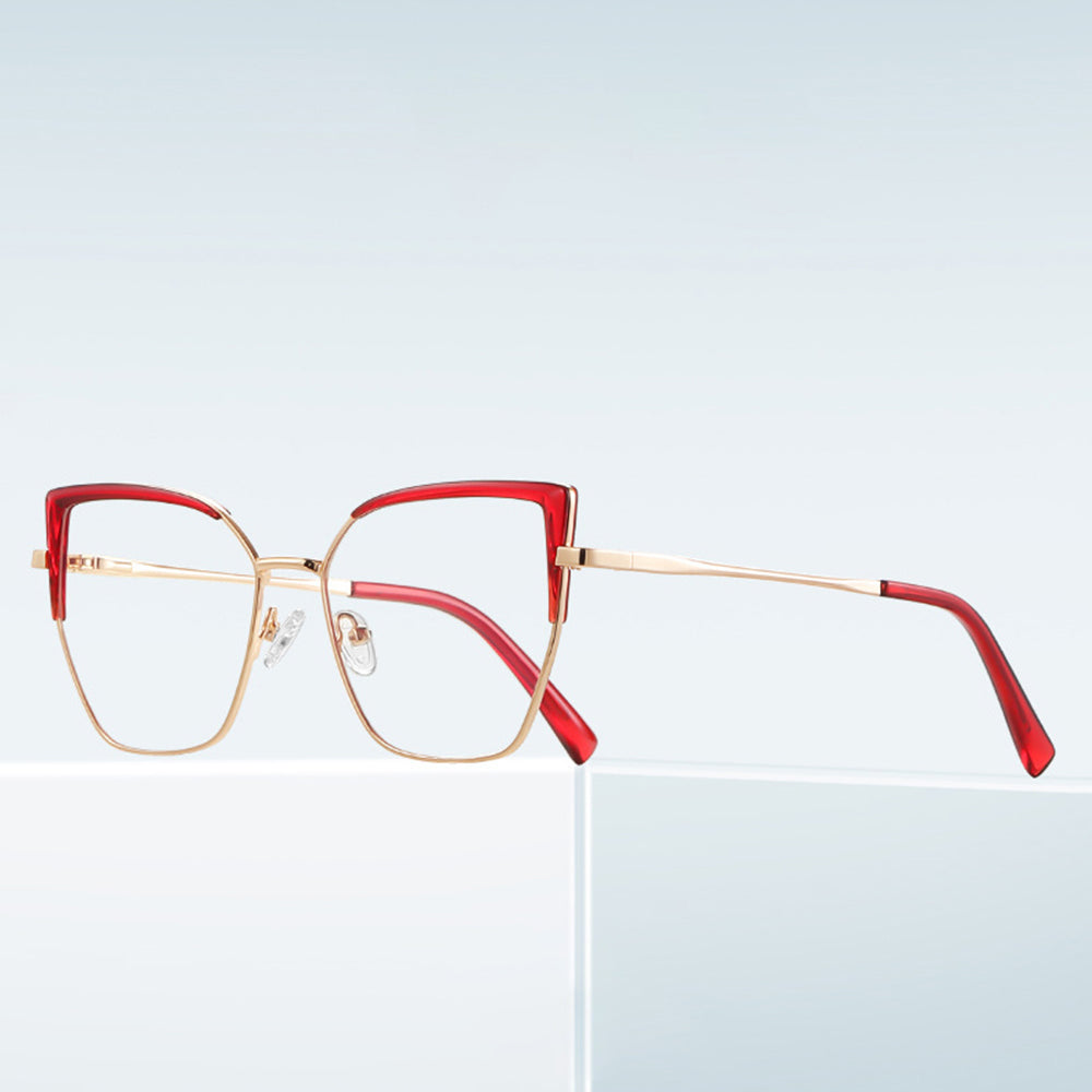 Lunettes d'ordinateur pour femmes Techsuit 3156, Anti-Lumière Bleue, Noires Dorées