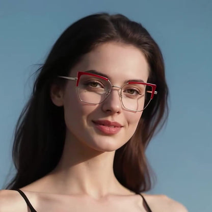 Lunettes d'ordinateur pour femmes Techsuit 3156, Anti-Lumière Bleue, Noires Dorées