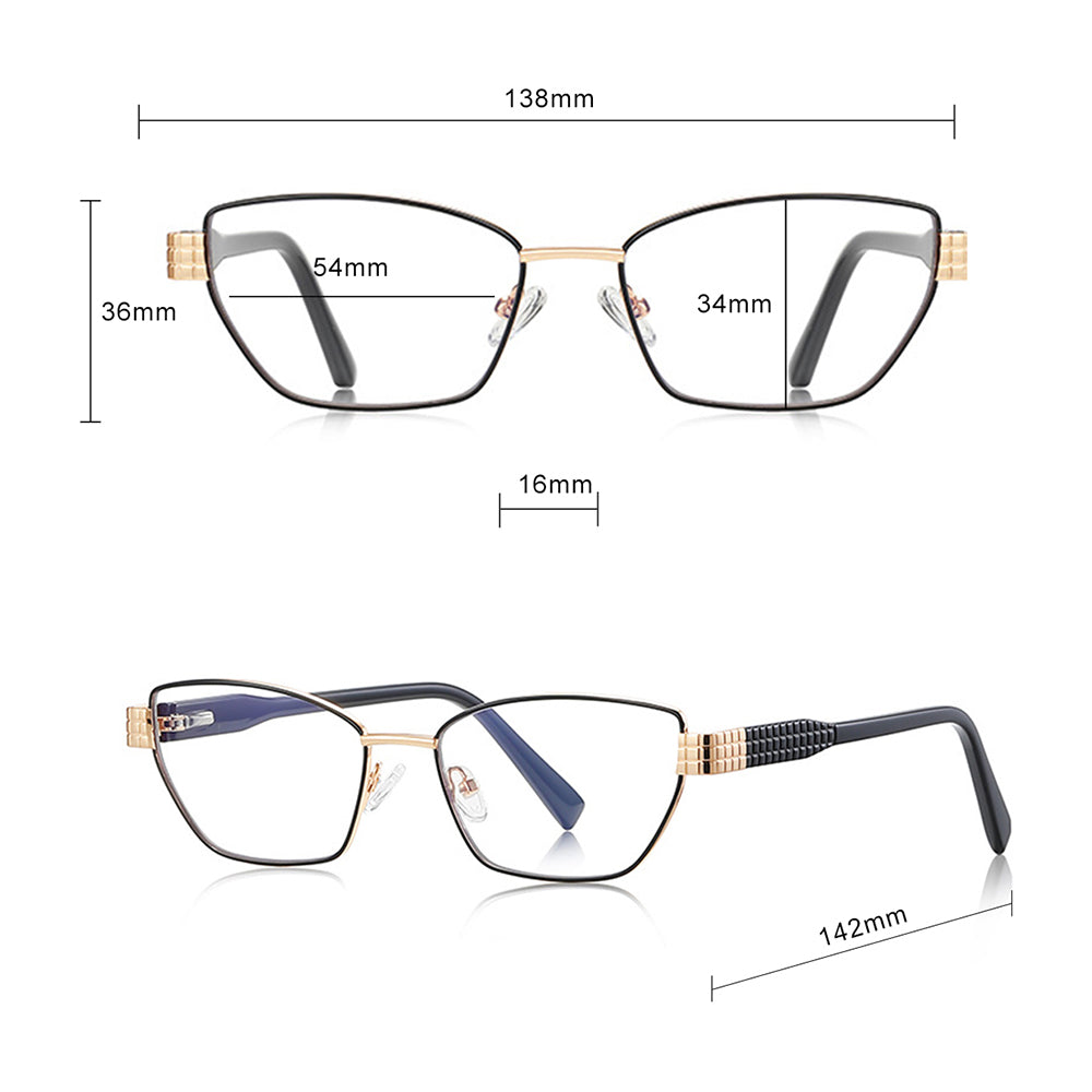 Damen Computerbrille Techsuit 3162, Anti-Blue Light, Goldfarben