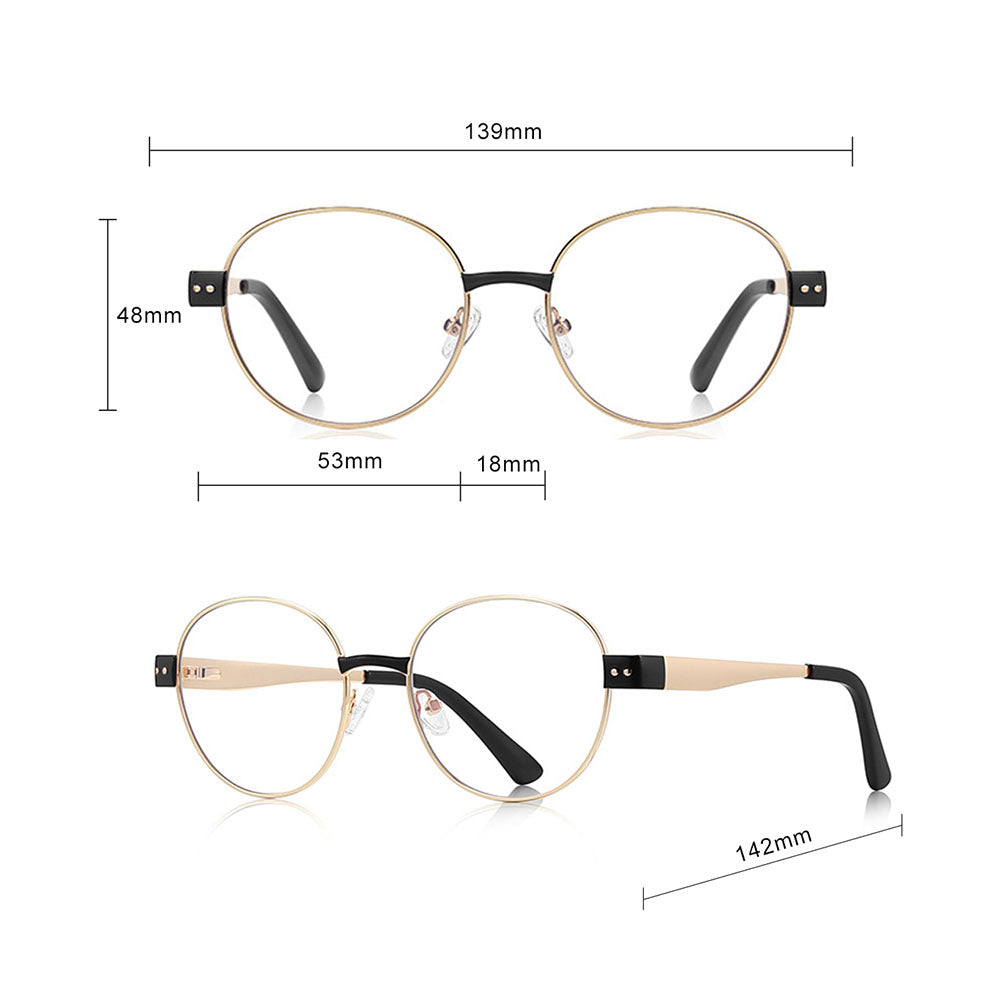 Damen-Computerbrille Techsuit 3175, Anti-Blaues Licht, Hellgold Grau