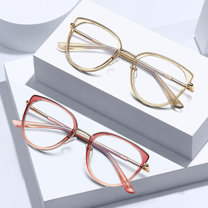 Dames Computerbril Techsuit 82290, Anti-Blauwlicht, Goudroze