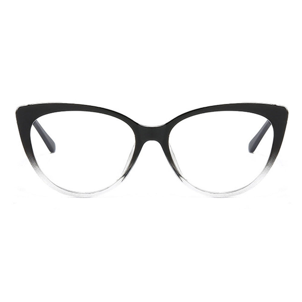Techsuit F5018-C7 Women's Computer Glasses, Anti-Blue Light, Black Transparent