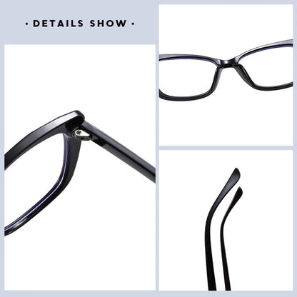 Damen-Computerbrille Techsuit PC28016-C1, Anti-Blaues Licht, Schwarz