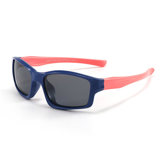 Sportzonnebril Kinderen Techsuit 8202-C21, Gepolariseerd, Marineblauw Roze